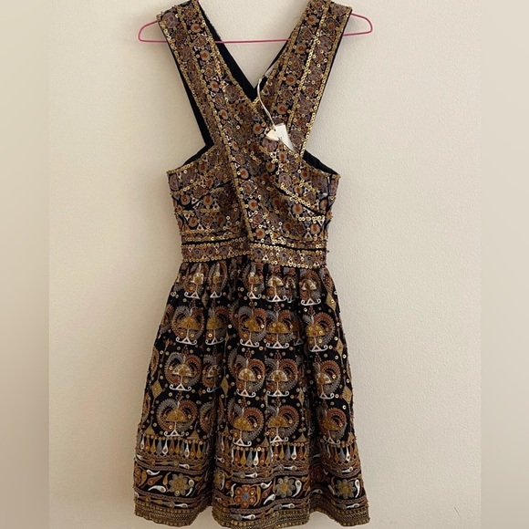 NEW with Defects Ulla Johnson Size 2 PRIYA Dress Embroidered Beaded Crisscross - Picture 5 of 12